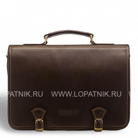 стильный портфель с откидным верхом и магнитными замками brialdi edison (эдисон) brown Brialdi