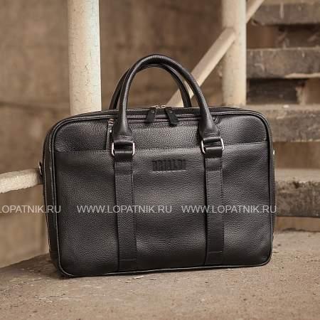 функциональная мужская деловая сумка brialdi overton (эвертон) relief black br44555wh черный Brialdi