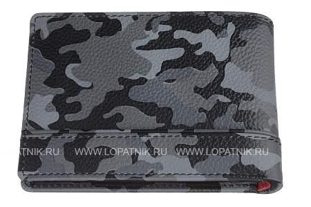 портмоне zippo, серо-чёрный камуфляж, натуральная кожа, 11,2×2×8,2 см 2006052 Zippo