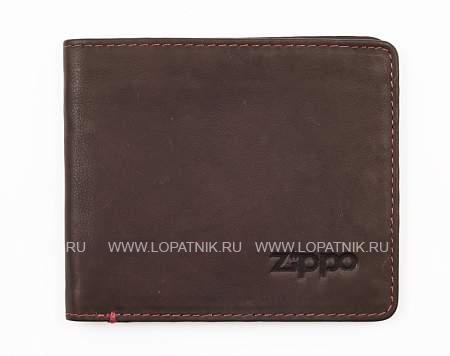 портмоне zippo, коричневое, натуральная кожа, 11x1,2x10 см 2005117 Zippo