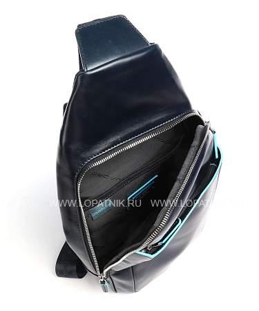 рюкзак с одной лямкой piquadro ca4827b2/blu2 кожаный темно-синий Piquadro