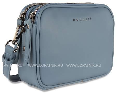 сумка кросс-боди женская bugatti almata, голубая, полиуретан, 21,5х6х15 см 49665439 BUGATTI