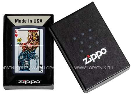 зажигалка zippo queen design с покрытием navy matte, латунь/сталь, синяя, матовая, 38x13x57 мм 48723 Zippo