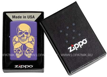 зажигалка zippo лучшая цена 2023 с покрытием purple matte, латунь/сталь, фиолетовая, 38x13x57 мм 48783 Zippo