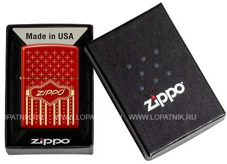 зажигалка zippo лучшая цена 2023 с покрытием metallic red, латунь/сталь, красная, 38x13x57 мм 48785 Zippo