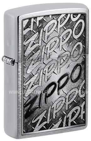 зажигалка zippo лучшая цена 2023 с покрытием brushed chrome, латунь/сталь, серебристая, 38x13x57 мм 48784 Zippo