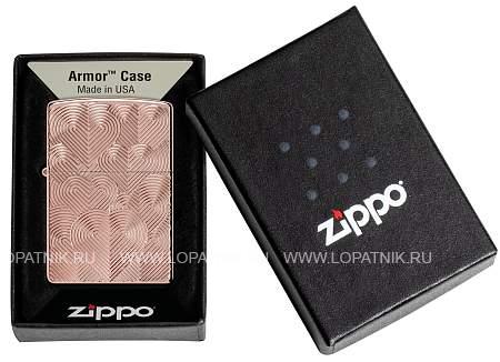 зажигалка zippo armor® hearts с покрытием rose gold, латунь/сталь, розовое золото, 38x13x57 мм 48919 Zippo