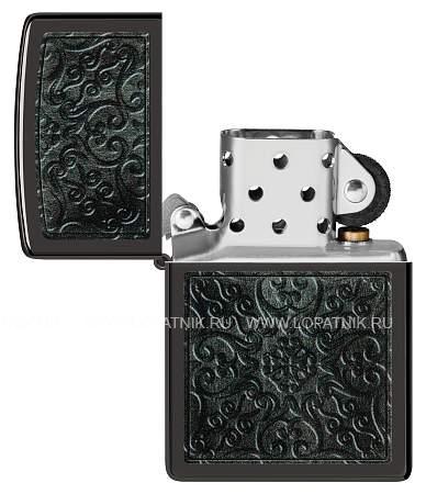зажигалка zippo pattern с покрытием high polish black, латунь/сталь, черная, глянцевая, 38x13x57 мм 48961 Zippo