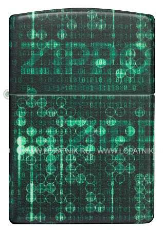 зажигалка zippo pattern с покрытием glow in the dark green, латунь/сталь, черно-зеленая, 38x13x57 мм 48408 Zippo