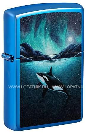 зажигалка zippo whale с покрытием high polish blue, латунь/сталь, синяя, глянцевая, 38x13x57 мм 48984 Zippo