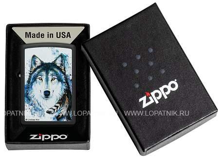 зажигалка zippo feed the good wolf с покрытием black matte, латунь/сталь, черная,матовая,38x13x57 мм 48936 Zippo
