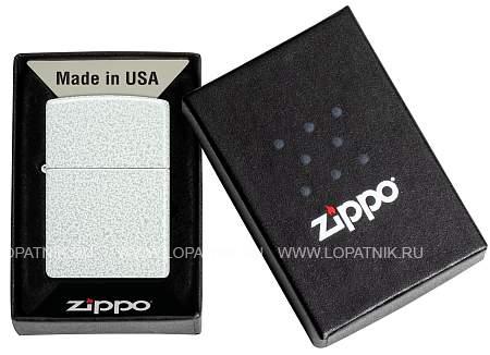 зажигалка zippo classic с покрытием glacier, латунь/сталь, белая, матовая, 38x13x57 мм 46020 Zippo