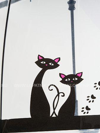 прозрачный зонт-трость женский, с кошками Flioraj