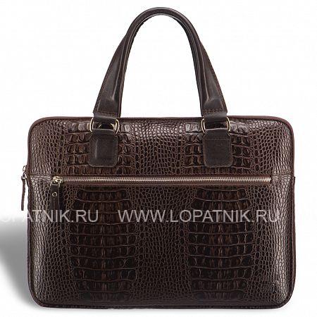 женская деловая сумка slim-формата brialdi belvi (бельви) croco brown Brialdi