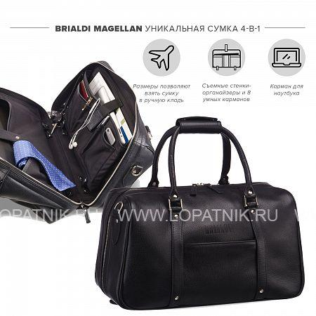 дорожно-спортивная сумка трансформер brialdi magellan (магеллан) relief black Brialdi