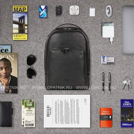 мужской рюкзак с 16 карманами и отделениями brialdi discovery (дискавери) relief black Brialdi