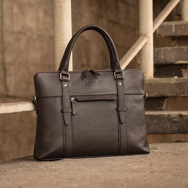 Мужская деловая сумка SLIM-формата для документов BRIALDI Hamilton (Гамильтон) relief brown Brialdi, Артикул: brialdi-44551 фото №1