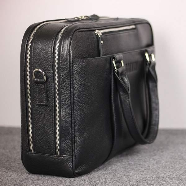 Вместительная деловая сумка с 2 отделениями BRIALDI Longstock (Лонгсток) relief black Brialdi, Артикул: brialdi-44553 фото №1