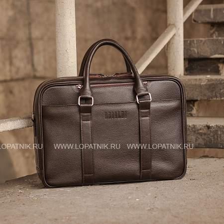 вместительная деловая сумка с 2 отделениями brialdi longstock (лонгсток) relief brown Brialdi