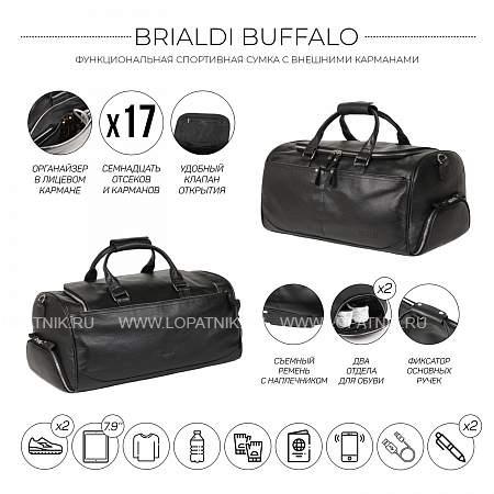дорожно-спортивная сумка brialdi buffalo (буффало) relief black Brialdi
