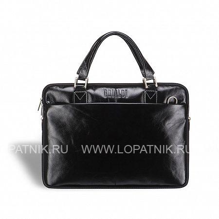 деловая сумка slim-формата brialdi ostin (остин) shiny black Brialdi