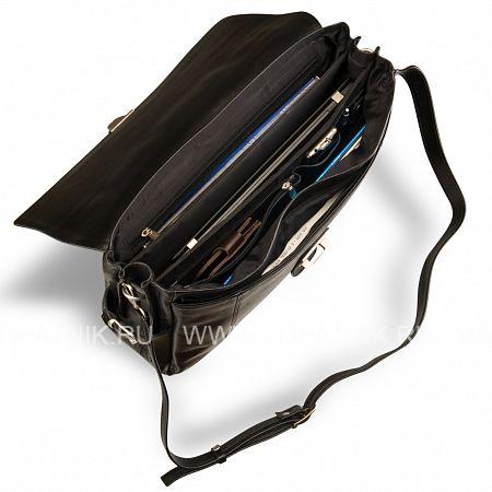 объемный деловой портфель с 3-мя отделениями brialdi bolivar (боливар) black Brialdi