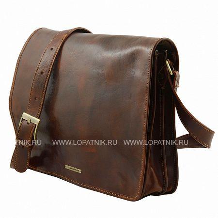 сумка на плечевом ремне messenger double темно-коричневый Tuscany
