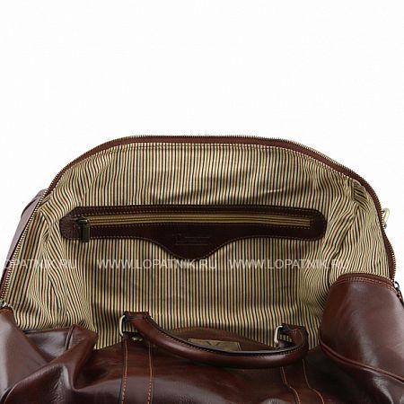 дорожная кожаная сумка-даффл voyager малый размер темно-коричневый Tuscany
