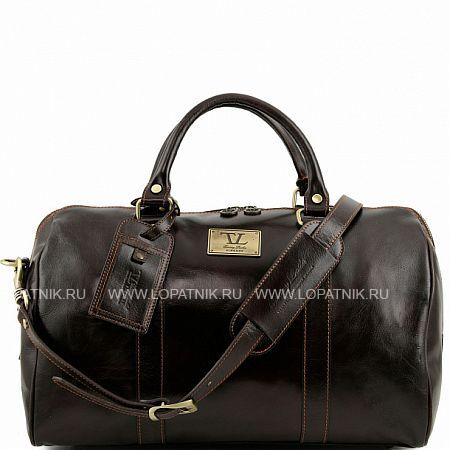 дорожная кожаная сумка-даффл voyager малый размер темно-коричневый Tuscany