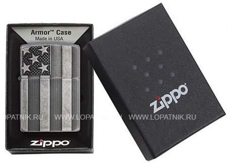 зажигалка zippo armor™ с покрытием antique silver plate™ Zippo