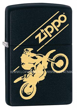 зажигалка zippo moto cross с покрытием black matte Zippo
