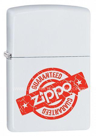 зажигалка zippo zippo guaranteed с покрытием white matte Zippo