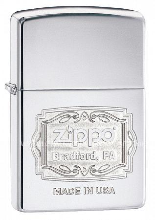 зажигалка zippo classic с покрытием high polish chrome Zippo