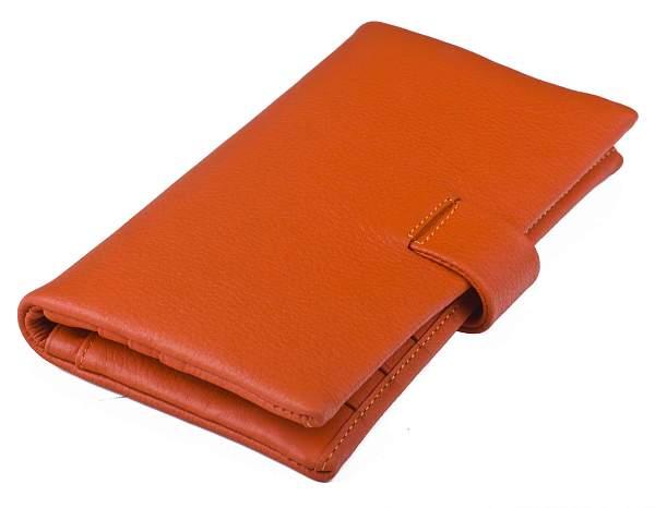 Кожаный женский кошелек Vasheron, Артикул: 9593-Polo Orange фото №1