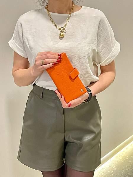 Кожаный женский кошелек Vasheron, Артикул: 9593-Polo Orange фото №1