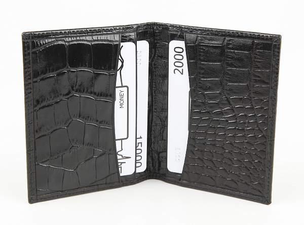 Кредитница мужская кожаная Alvorada 3019n croco black Alvorada, Артикул: 3019n croco black фото №1