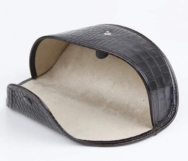 Кожаный футляр для очков Alvorada 9003 brown croco Alvorada, Артикул: 9003 brown croco фото №1