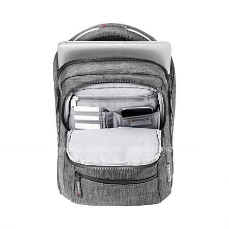 рюкзак wenger 14'', темно-серый, полиэстер, 26 x 19 x 41 см, 14 л 605023 Wenger
