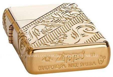 зажигалка zippo armor® с покрытием gold plated Zippo