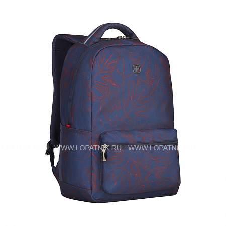 рюкзак wenger 16'', синий с рисунком, полиэстер, 36 x 25 x 45 см, 22 л 606467 Wenger