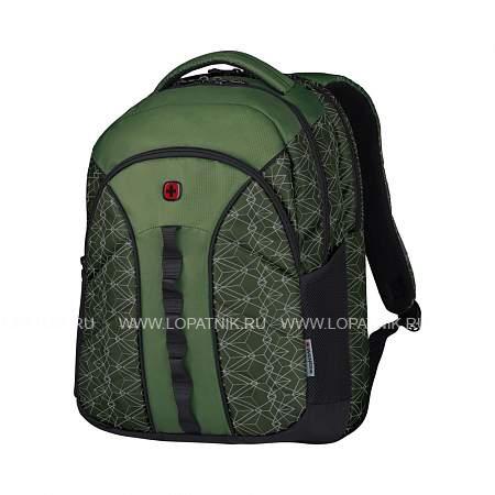 рюкзак wenger sun 16'', зеленый со светоотражающим принтом, полиэстер, 35x27x47 см, 27 л 610212 Wenger