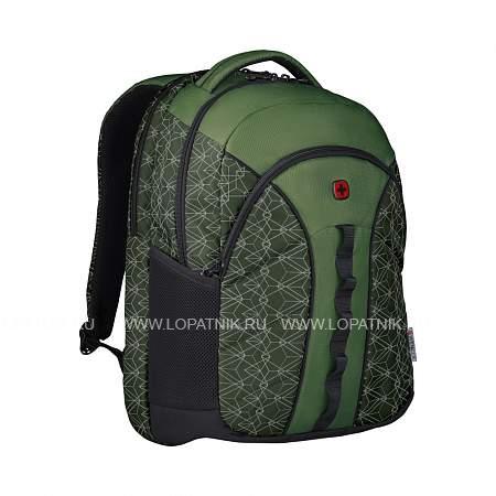 рюкзак wenger sun 16'', зеленый со светоотражающим принтом, полиэстер, 35x27x47 см, 27 л 610212 Wenger