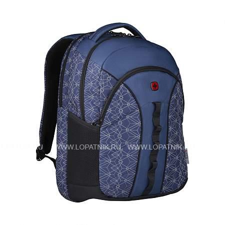рюкзак wenger sun 16'', синий со светоотражающим принтом, полиэстер, 35x27x47 см, 27 л 610214 Wenger