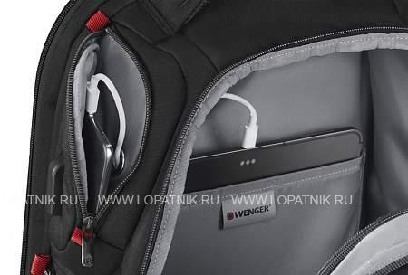 рюкзак wenger playerone 17.3”, чёрный, 100% полиэстер, 38х26х49 см, 29 л 611650 Wenger