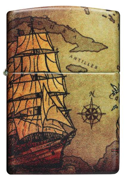 Зажигалка Zippo Pirate Ship с покрытием White Matte Zippo, Артикул: 49355 фото №1