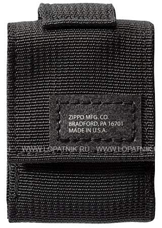 набор zippo: чёрная зажигалка black crackle® и чёрный нейлоновый чехол Zippo