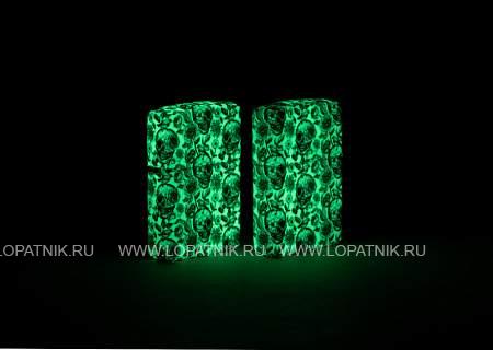 зажигалка zippo skeleton с покрытием glow in the dark green Zippo