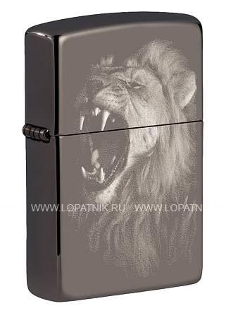 зажигалка zippo lion design с покрытием black ice® Zippo