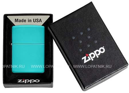 зажигалка zippo classic с покрытием flat turquoise Zippo