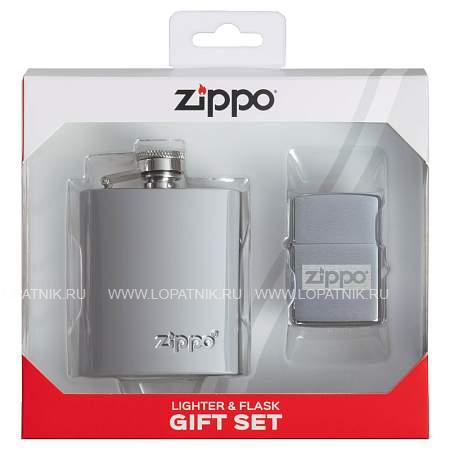 подарочный набор zippo: фляжка 89 мл и зажигалка Zippo